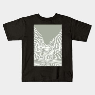 Green line art landscape Kids T-Shirt